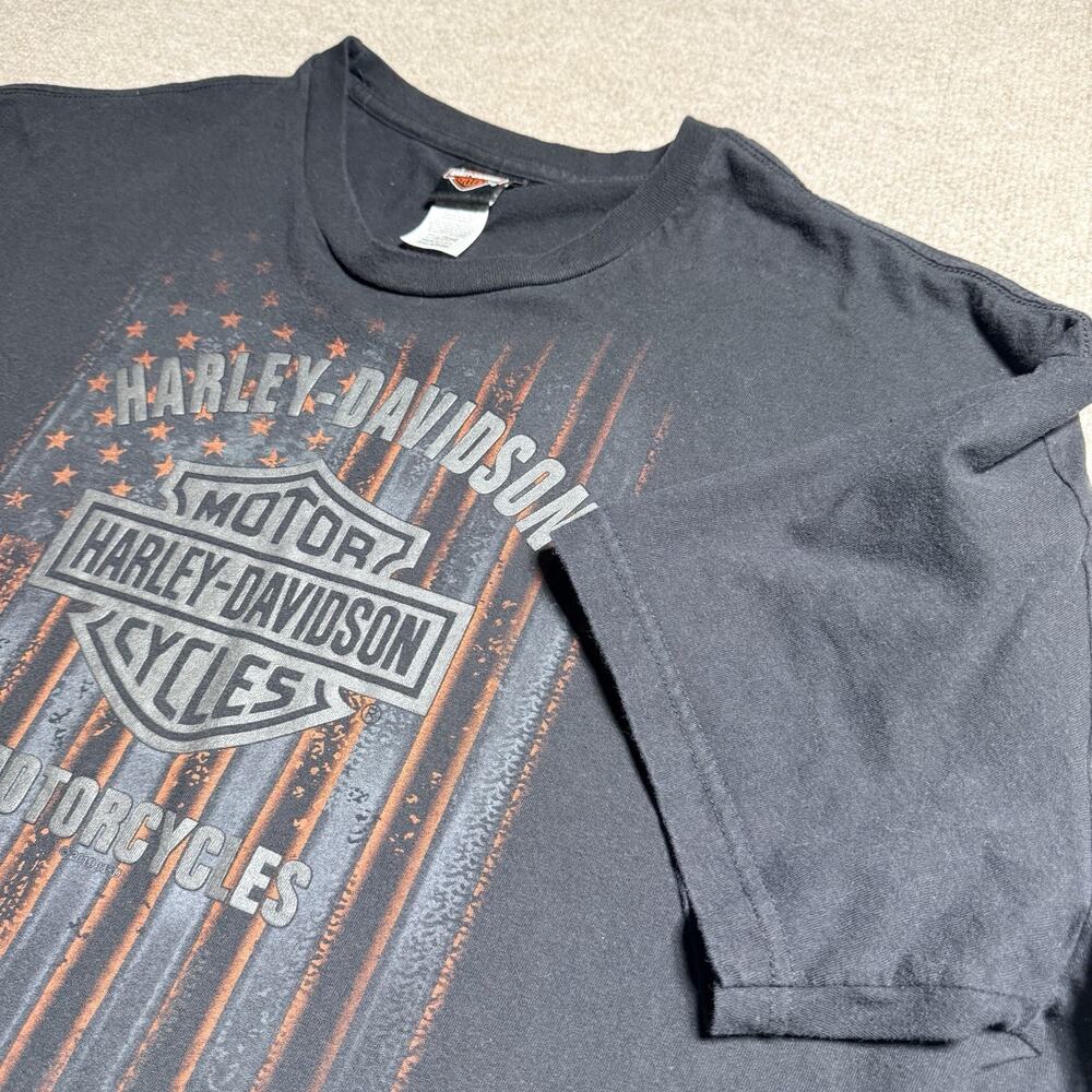Harley-Davidson Shirt 3XL AD Farrow Columbus OH Patriotic Flag 3D Logo USA Made